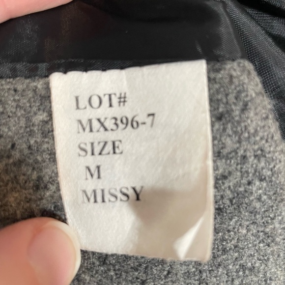 Stephanie Mathews Pea Coat Medium Gray Wool Blend Double Breasted With Hood - Picture 4 of 14